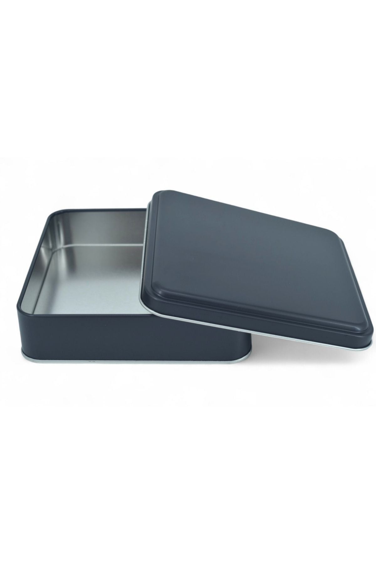 158x158x47 mm Metal Kapaklı Baskısız Metal Kutu, Mat Siyah, 72 Adet