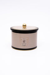 Azura Desenli Yuvarlak Metal Saklama Kabı 14 Cm, Erzak Kabı - Organizer 17,5 Cm X 13 Cm Er145-6f