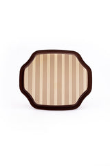 Ee166-8b Elegance Burgundy Desenli Özel Şekil Tepsi 28x33 Cm