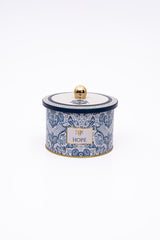 Metal Çok Amaçlı Dokulu Saklama Kabı, Dekoratif Saklama Kutusu 14 Cm, Azulejos Er141-6e