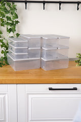 Derin Dondurucu Saklama Kabı 11'li Set (2 x 5 Lt + 6 x 2 Lt + 3 x 1 Lt), Gri