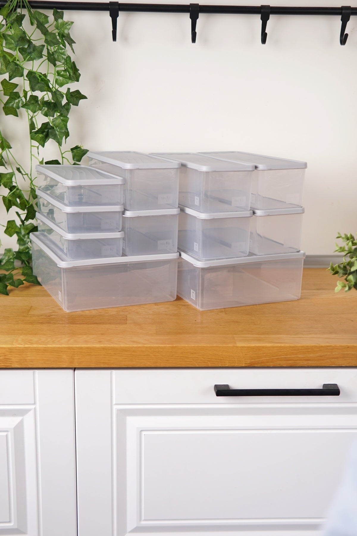 Derin Dondurucu Saklama Kabı 11'li Set (2 x 5 Lt + 6 x 2 Lt + 3 x 1 Lt), Gri