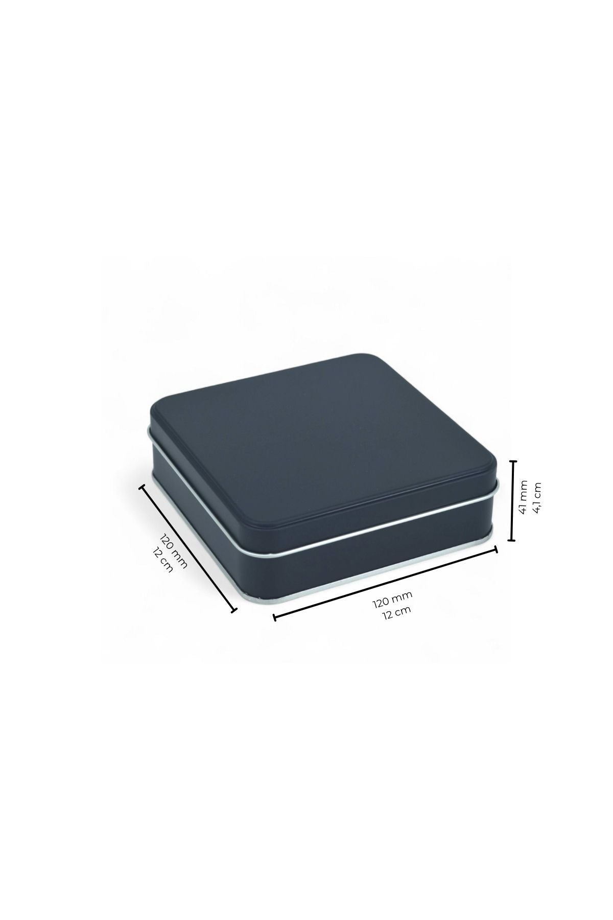 120x120x41 mm Metal Kapaklı Baskısız Metal Kutu, Mat Beyaz, 144 Adet