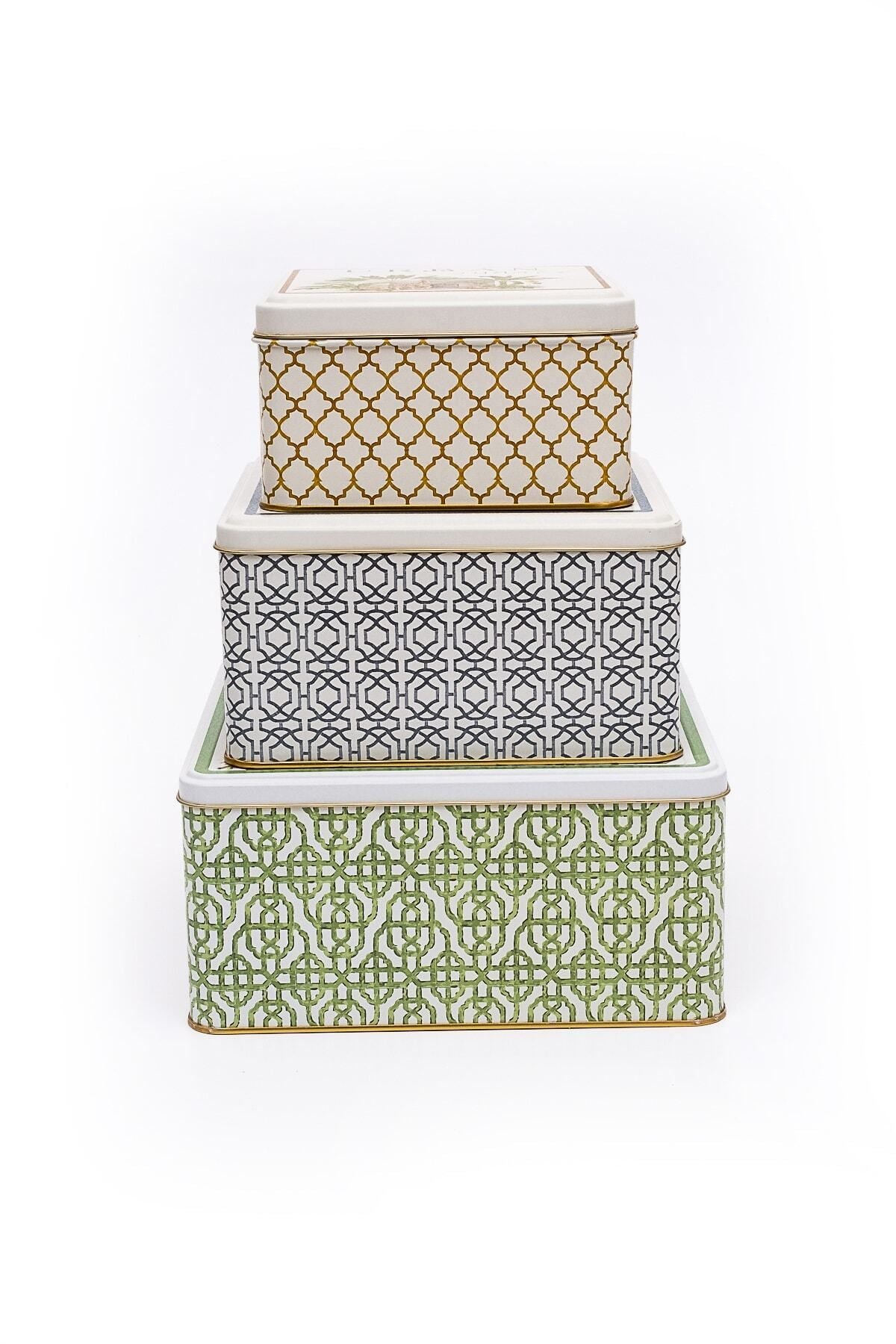 Forrest Desenli Metal Saklama Kabı, Organizer Kutu, Makyaj Organizeri Erb13u3