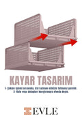 Evle Fold & Go Katlanır 3lü Organizer Kayar Raf, Mavi