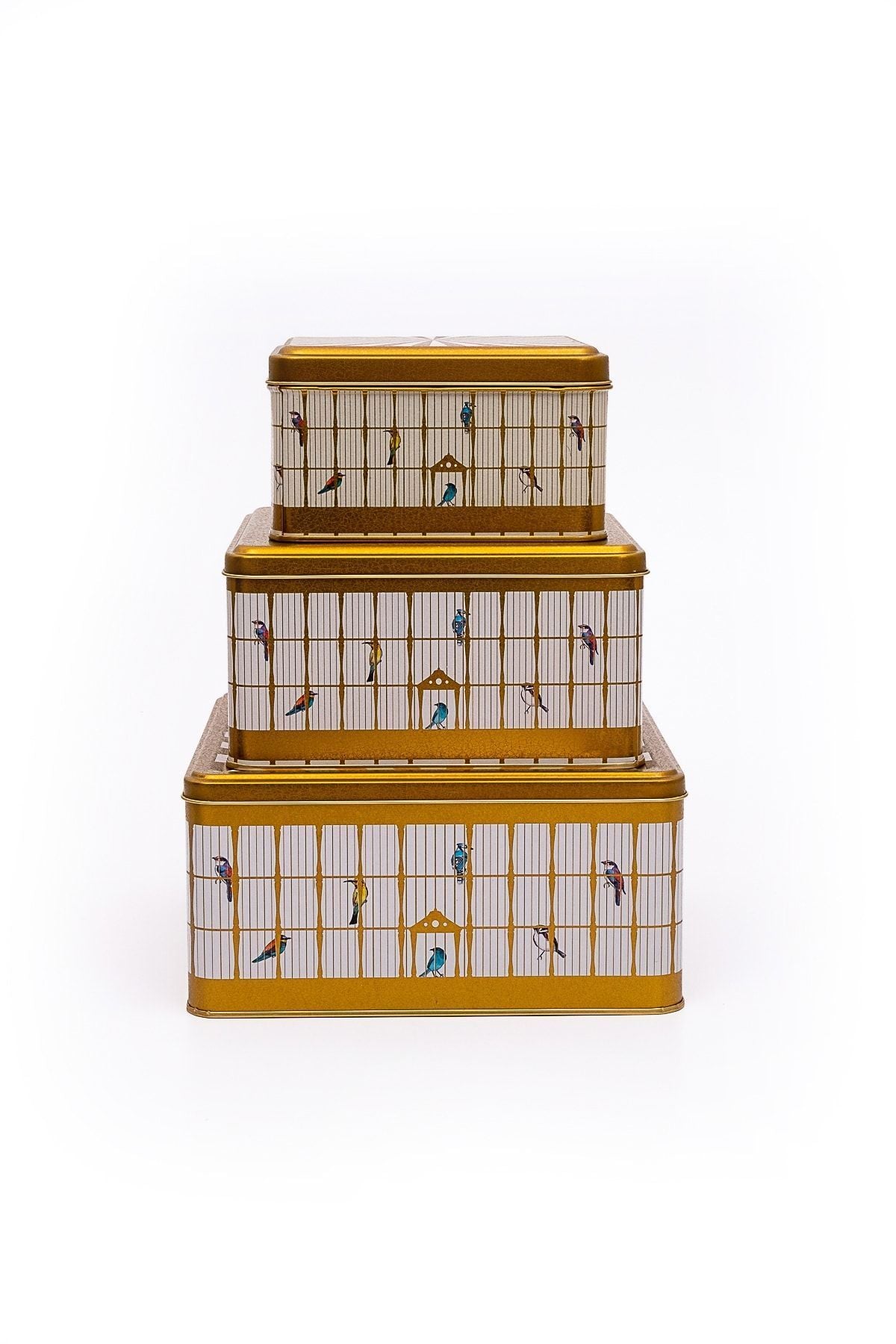 Bird Cage Desenli Metal Saklama Kabı, Organizer Kutu, Makyaj Organizeri Erb13t7