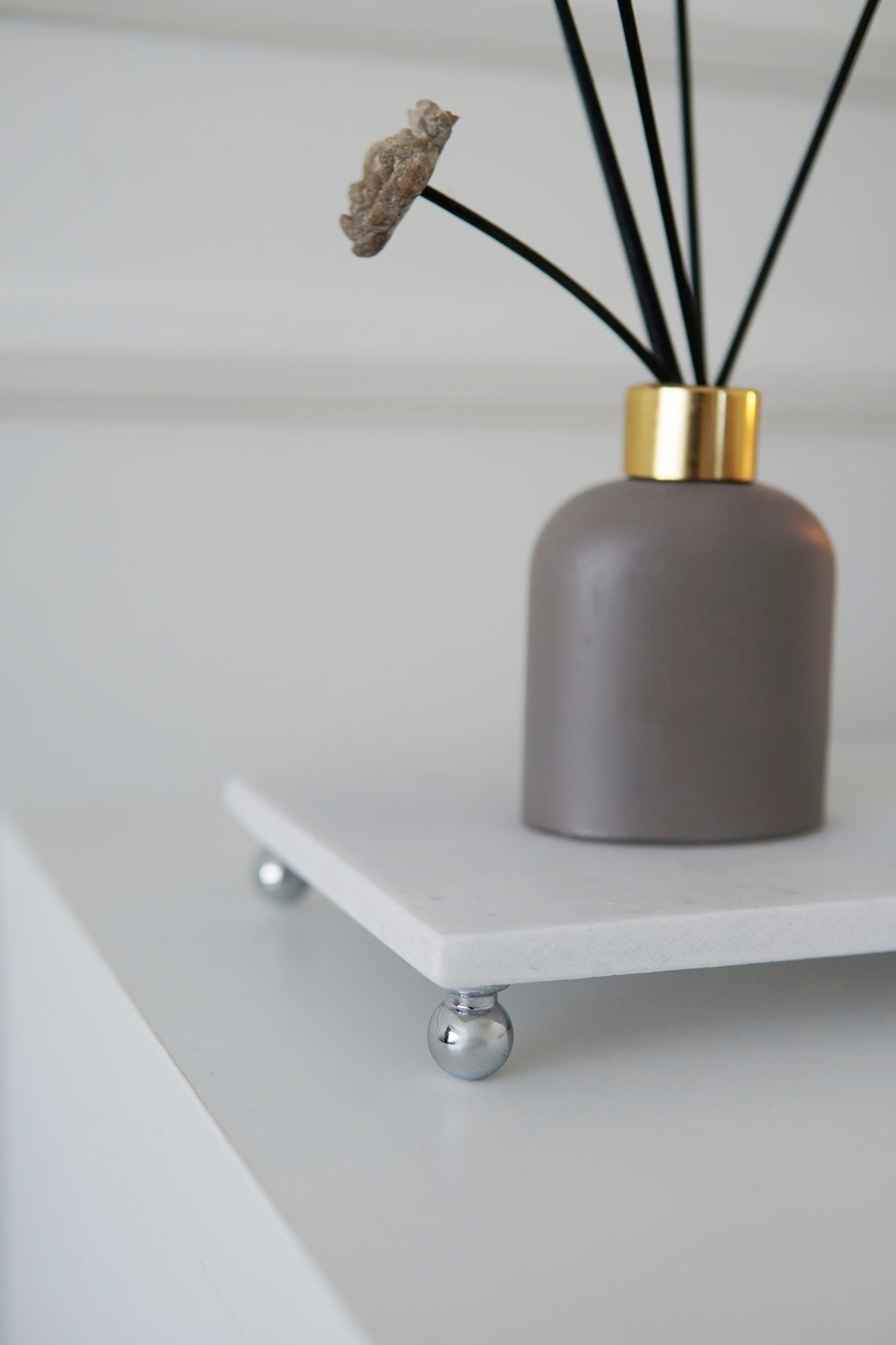 Evle Beyaz Mermer Dikdörtgen Sunum Tepsisi 30x15 cm