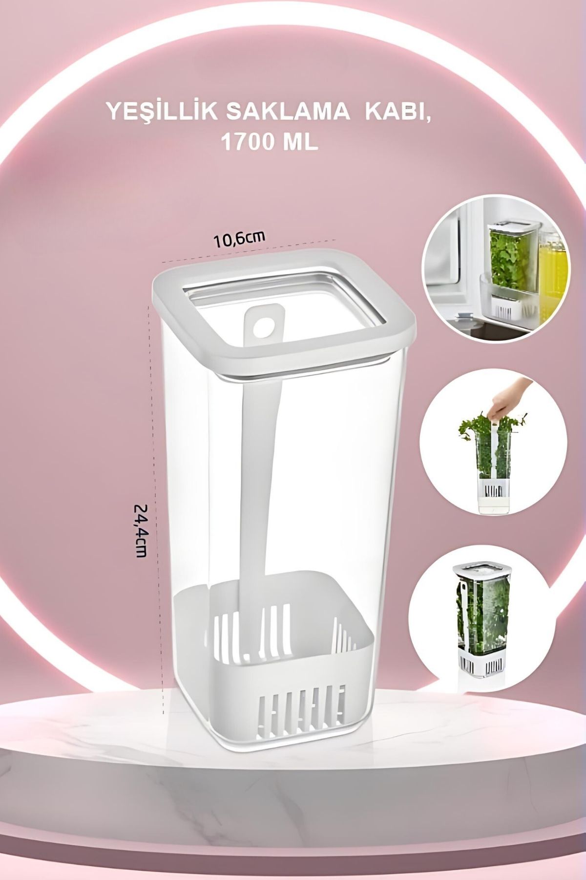Yeşillik Saklama Kabı 1700 ML
