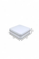 120x120x41 mm Metal Kapaklı Baskısız Metal Kutu, Mat Beyaz, 144 Adet