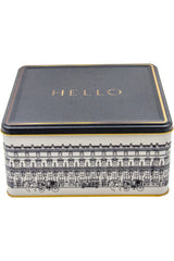 Evle Er029-2e Botanica Yellow Desenli Kare Metal Saklama Kabı 24x24 Cm
