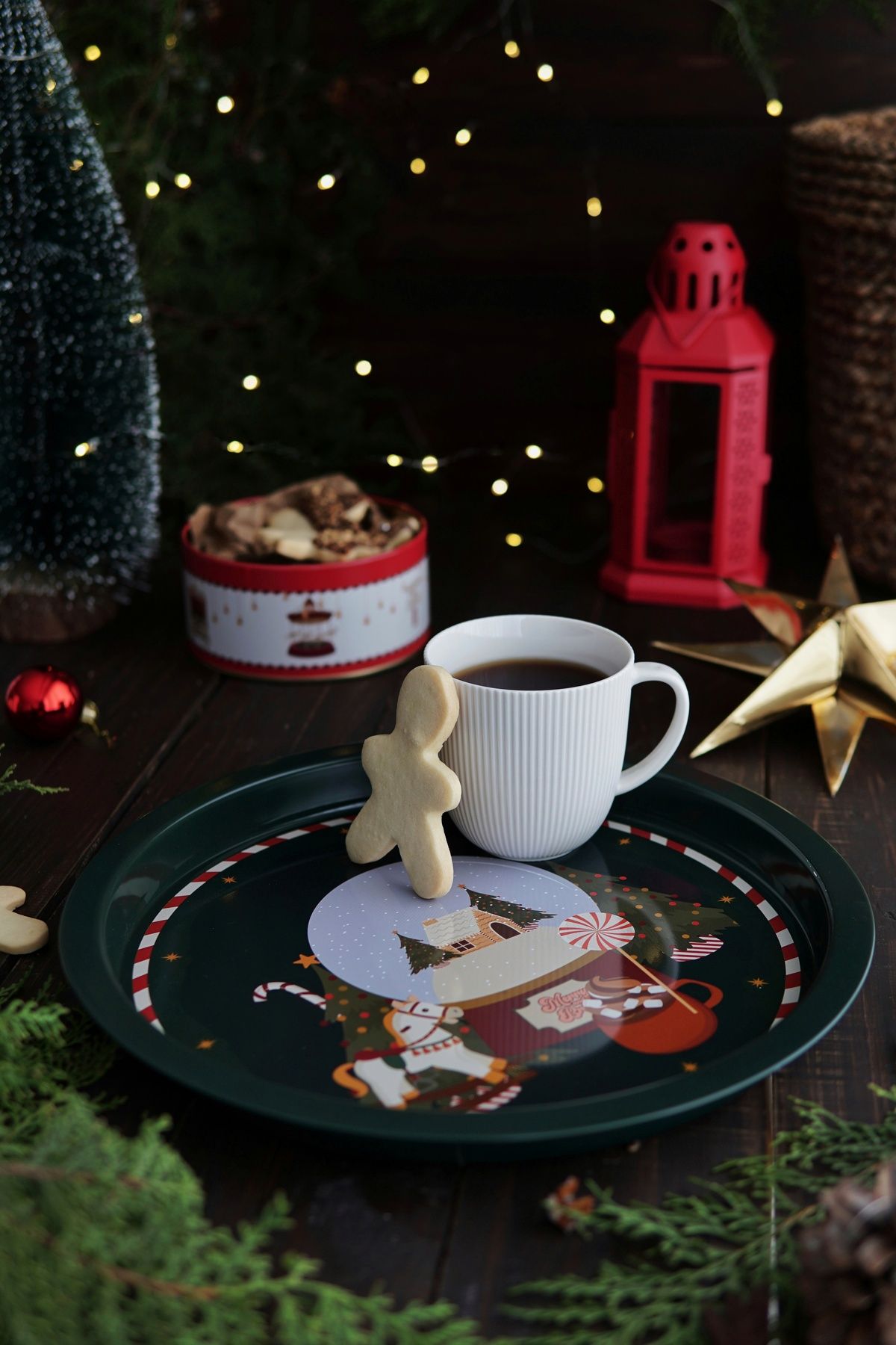 Yılbaşı Temalı Metal Tepsi, 31.5 Cm Ez197-8r