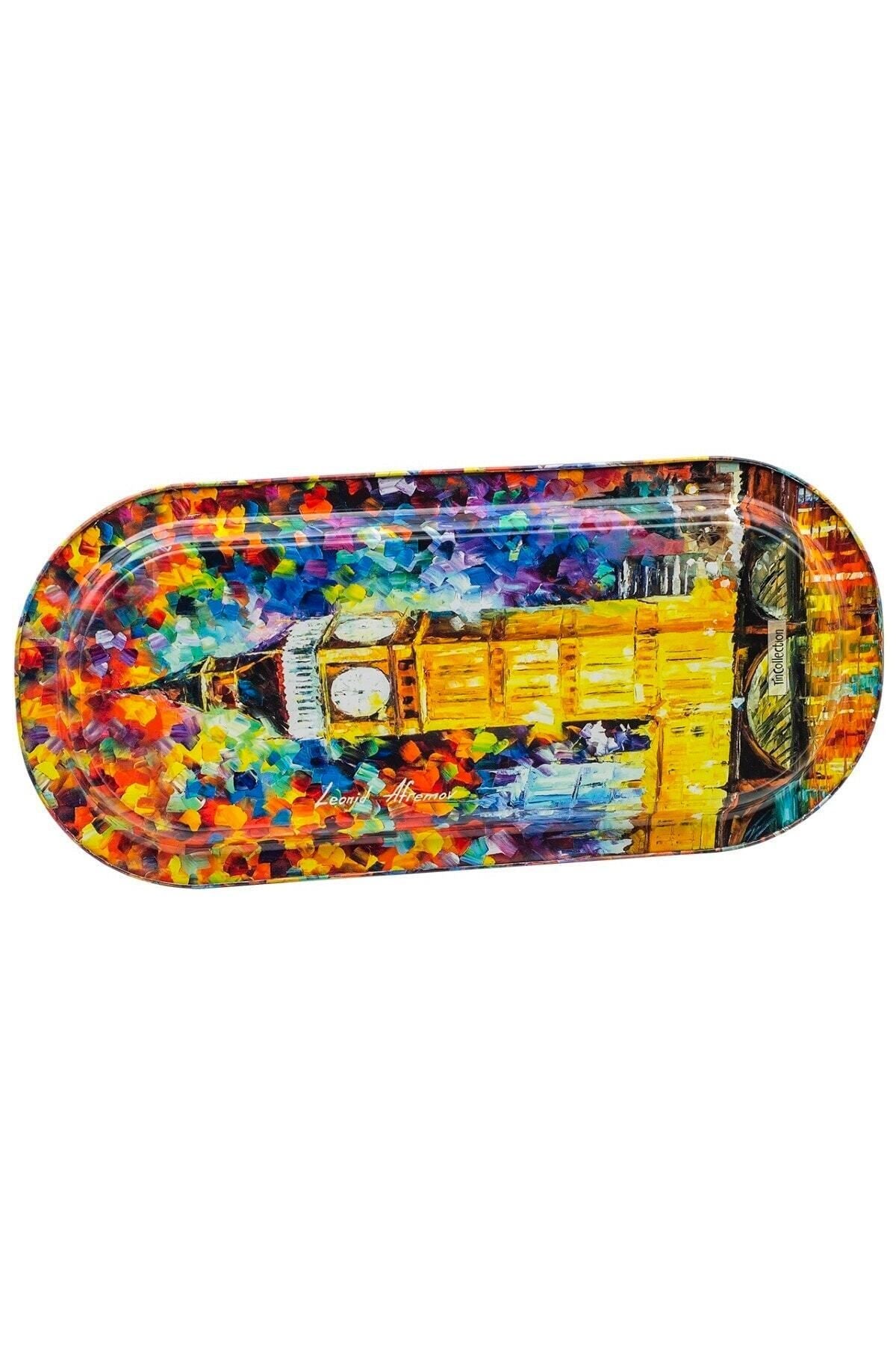 Ef168-01 Afremov Big Ban Desenli Oval Tepsi 16x35 Cm