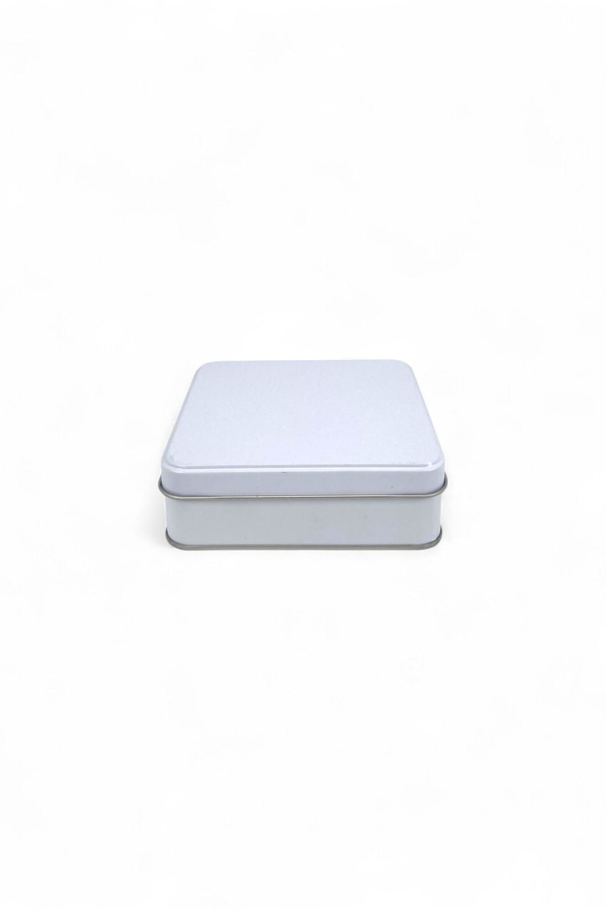 120x120x41 mm Metal Kapaklı Baskısız Metal Kutu, Mat Beyaz, 144 Adet