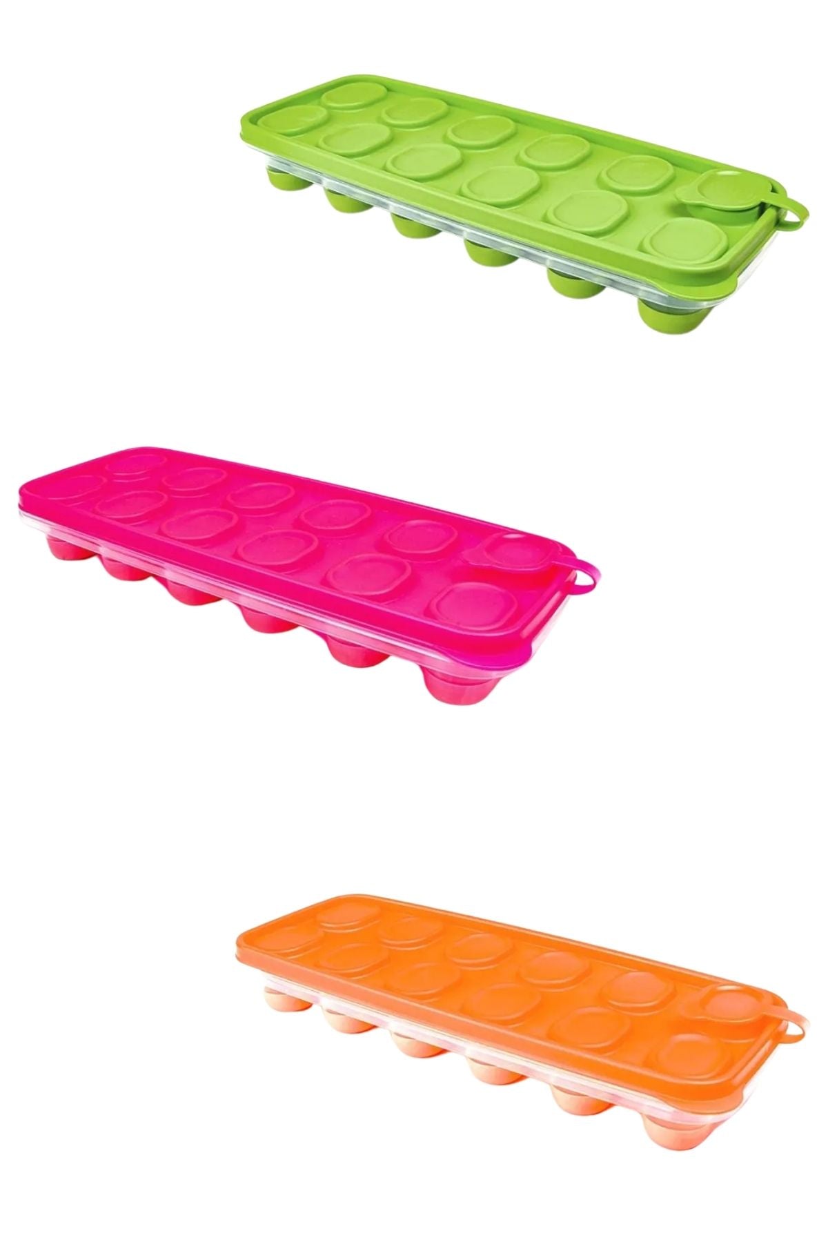 12 Bölümlü Yapışmaz Buzluk 25 x 10 cm, 3'lü Set