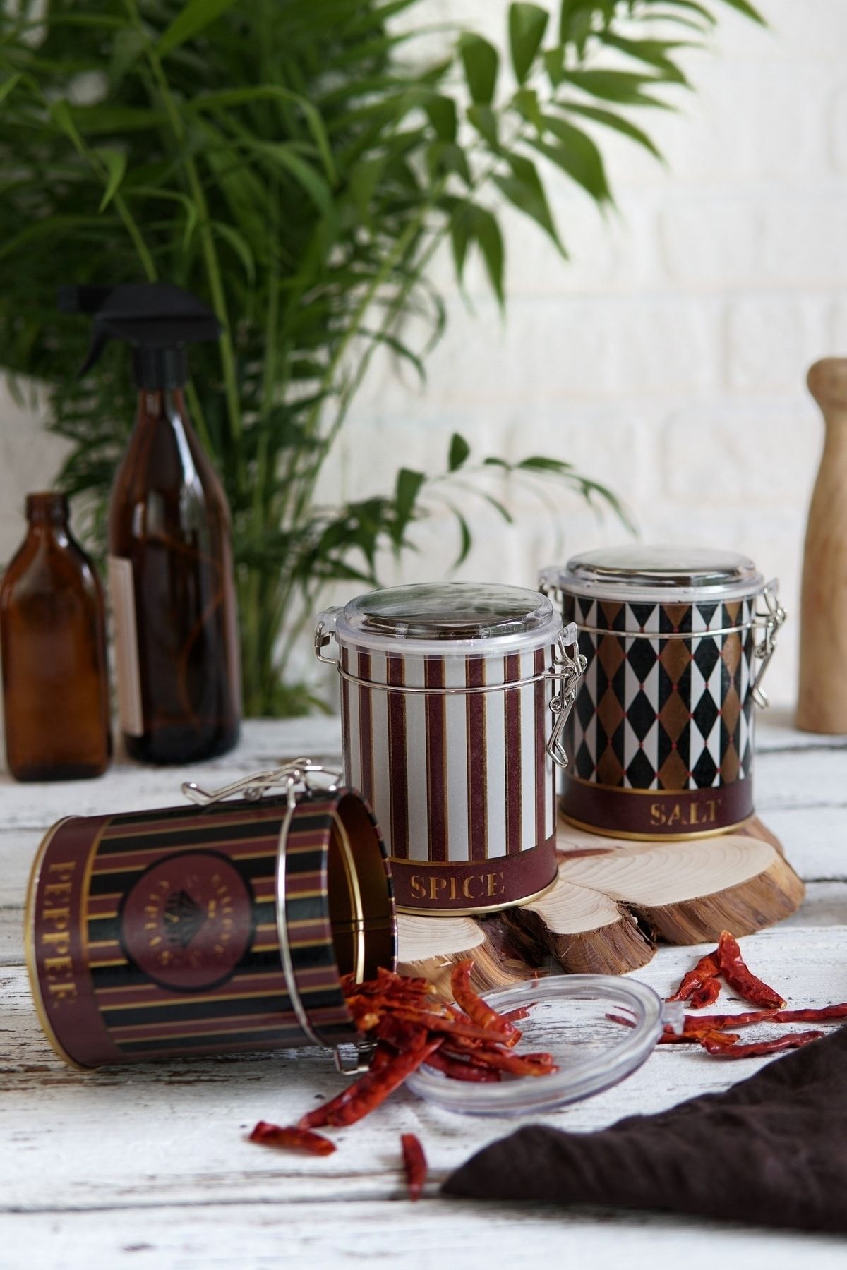 Erb19t8 Silindir Saklama Kabı Kilitli Ø90 3 Lü Set, Circus