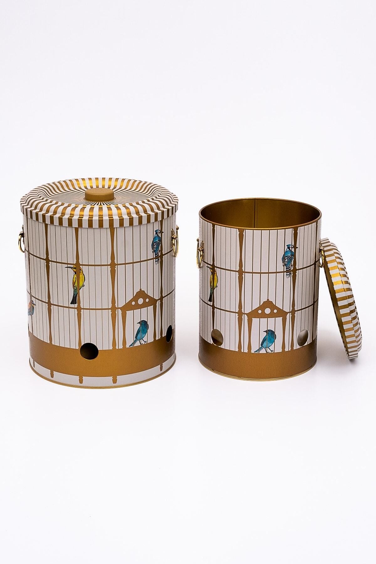 Metal Patates Soğan Kovası - Sebzelik - Patates Soğanlık Sepeti 2li Set, Bird Cage Erb23t7