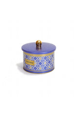 Ef141-93 Turkish Blue_swt Home Desenli Yuvarlak Metal Saklama Kabı 14 Cm