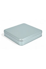 215x215x47 mm Metal Kapaklı Baskısız Metal Kutu, Mat Silver, 36 Adet
