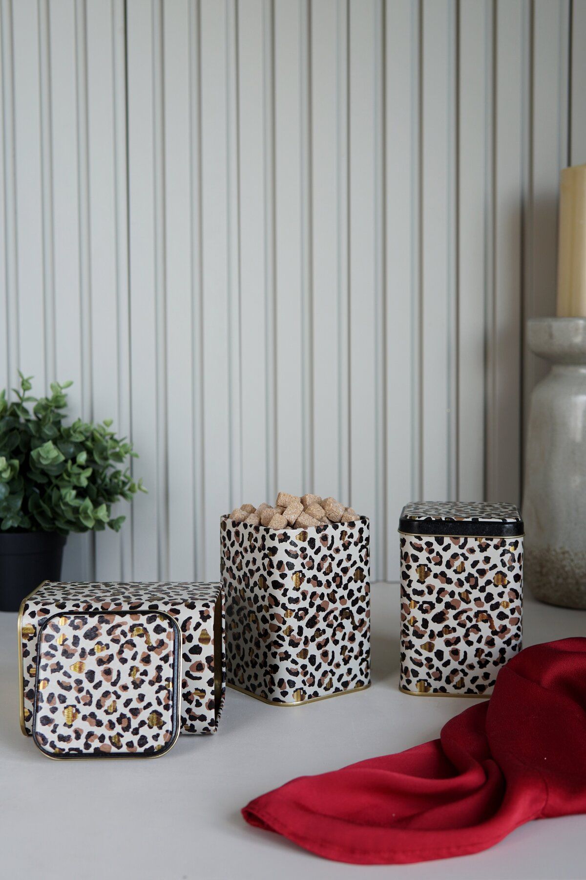 Erb25v4 Kare Metal Saklama Kabı 87x87x125, 3 Lü Set, Leo