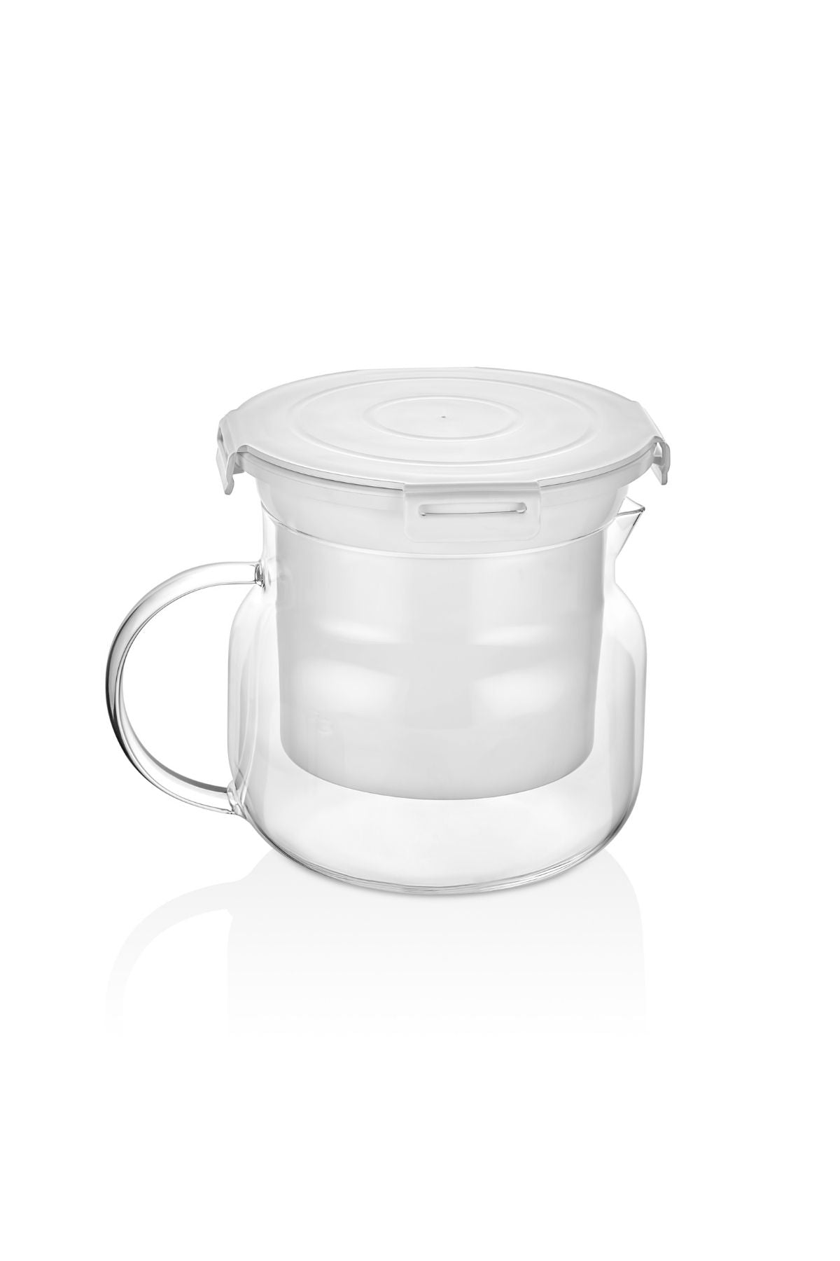 Borosilikat Cam Yoğurt Süzme Kabı, Peynir Yapma Aparatı, 2.2 Litre