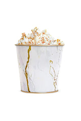 Ef149-51 Marble White Desenli Metal Popcorn Kovası 13.5 Cm