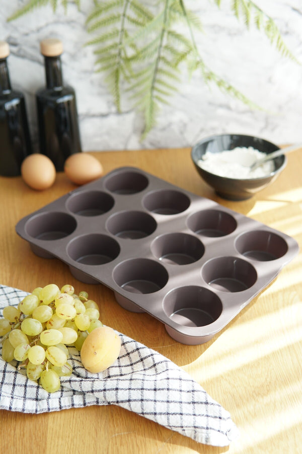 Evle 12Li Muffin Kek Kalıbı, Platinium Silikon, MYS30009