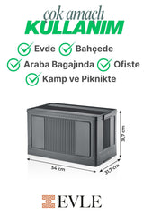 Çok Amaçlı Modüler Kasa, İstiflenebilir Organizer Düzenleyici 55 lt, 54 x 31,7 x 31,7 cm, Antrasit