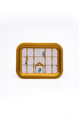 Ee161-t7 Bird Cage Desenli Dikdörtgen Tepsi 23x31 Cm