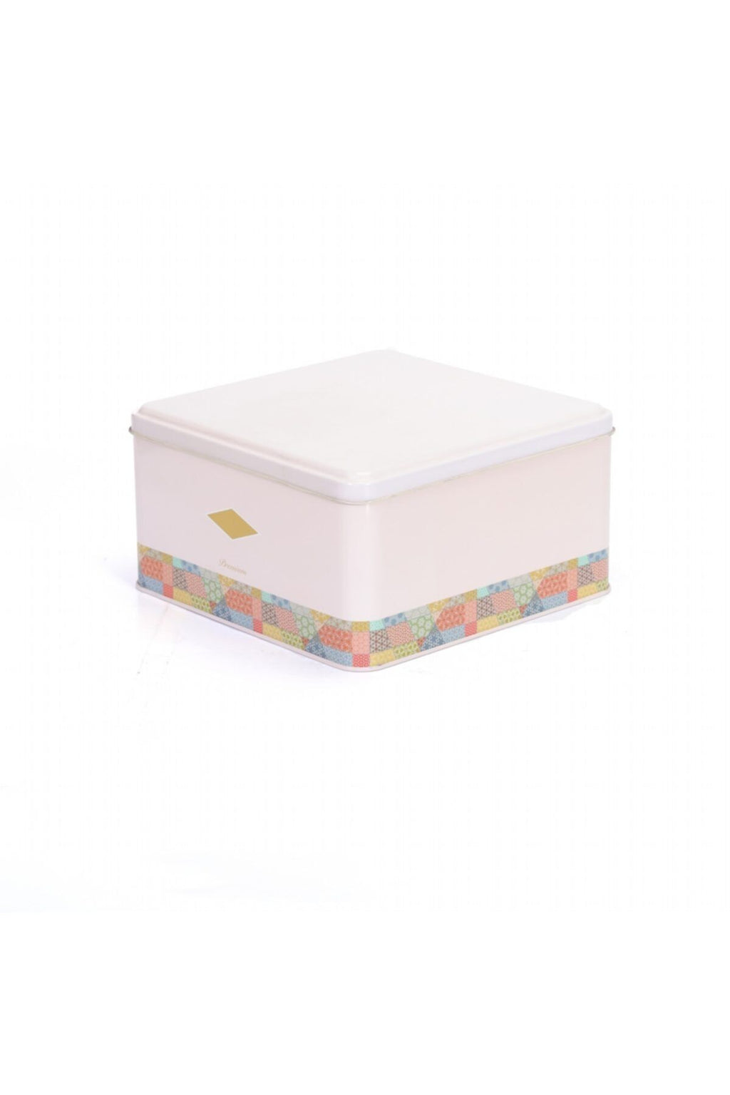 Ef026-58 Morocco Pink Desenli Kare Metal Saklama Kabı 16x16 Cm