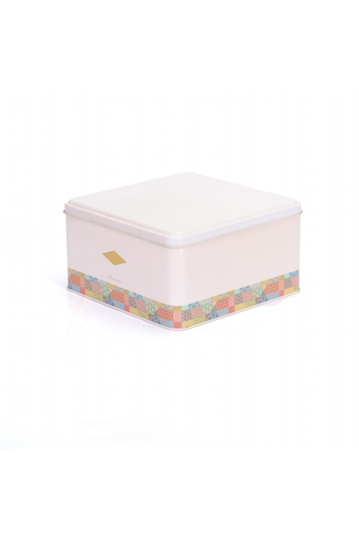 Ef026-58 Morocco Pink Desenli Kare Metal Saklama Kabı 16x16 Cm