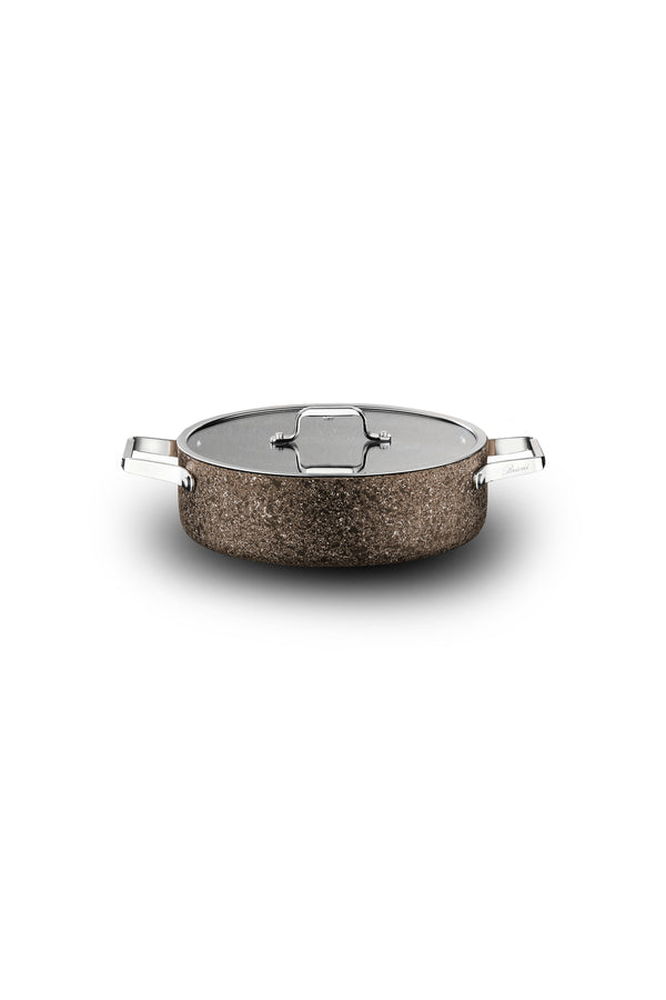 Brioni Stone-Age Terra 26 cm Çizilmez Yanmaz Yapışmaz İndüksiyonlu Basık Tencere