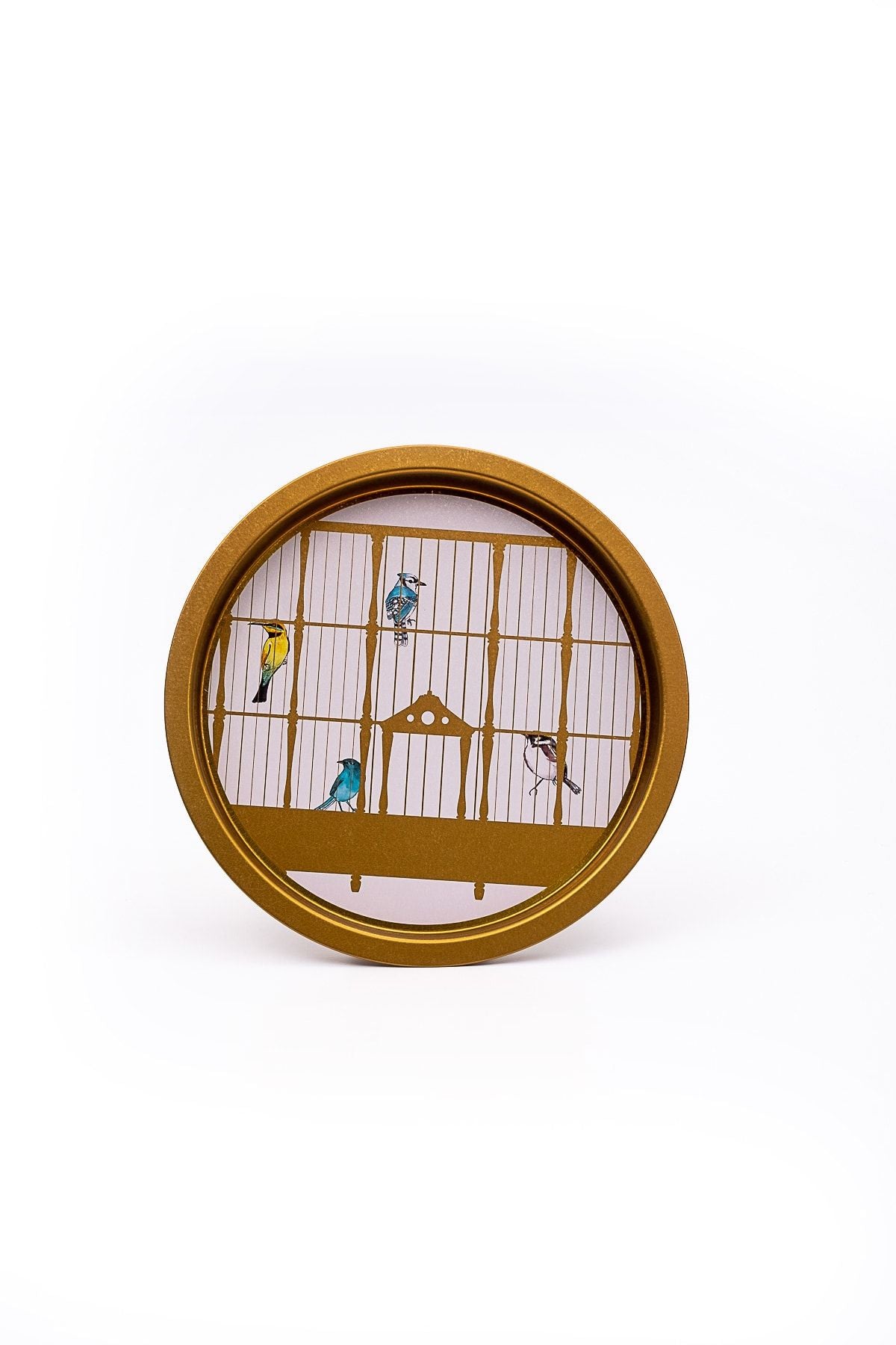 Ee197-t7 Bird Cage Desenli Yuvarlak Tepsi 32 Cm