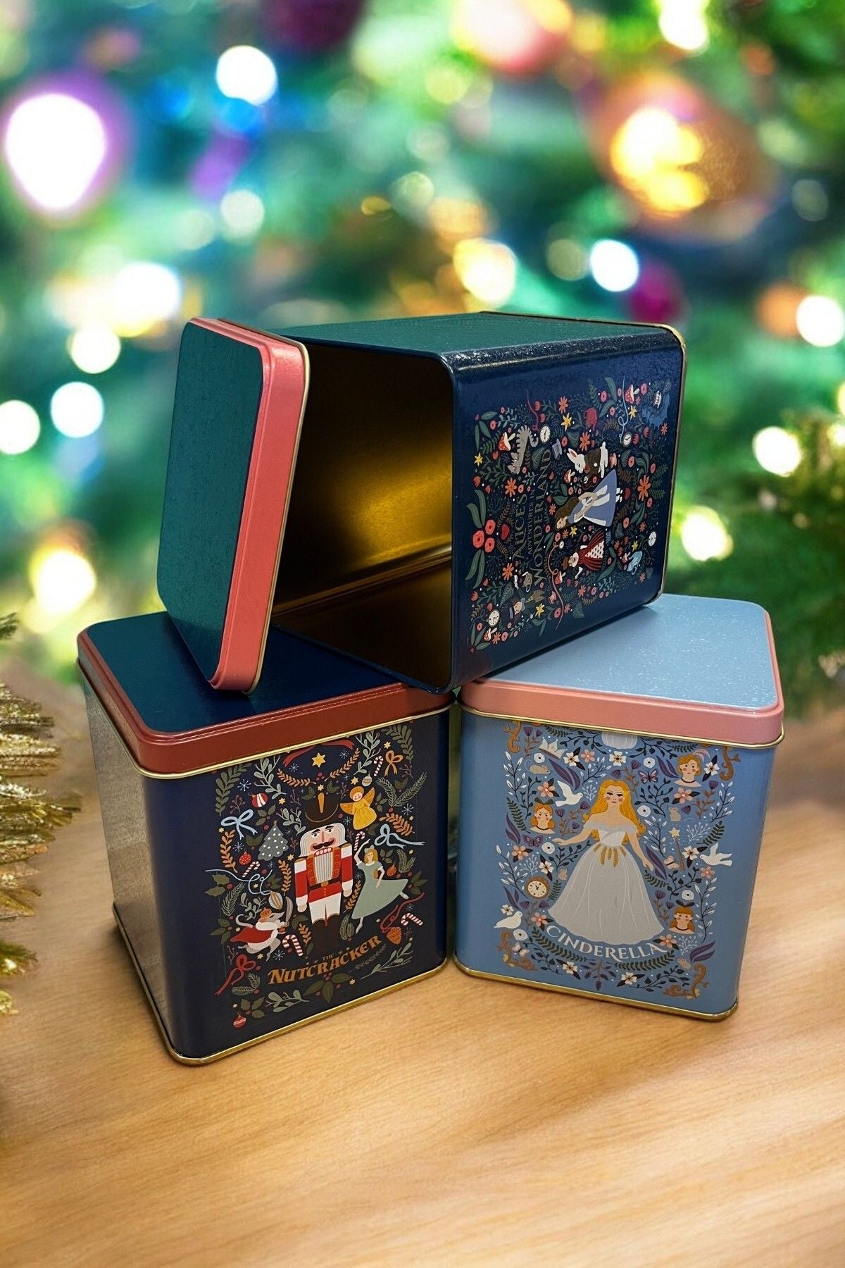 Tales Desenli 12x12x13 cm Metal Dekoratif Kutu