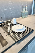 Primanova M-E63-06 Lavabo Üstü Katlanabilen Mutfak Rafı - Siyah