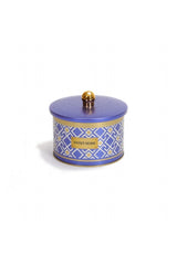 Ef141-93 Turkish Blue_swt Home Desenli Yuvarlak Metal Saklama Kabı 14 Cm