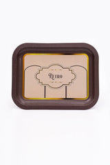 Retro Desenli Metal Tepsi - Çay Kahve Tepsisi - Sunum Tepsisi 23 Cm X 31 Cm Ee161-u6