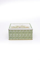 Er029-4g Forrest Green Desenli Kare Metal Saklama Kabı 24x24 Cm