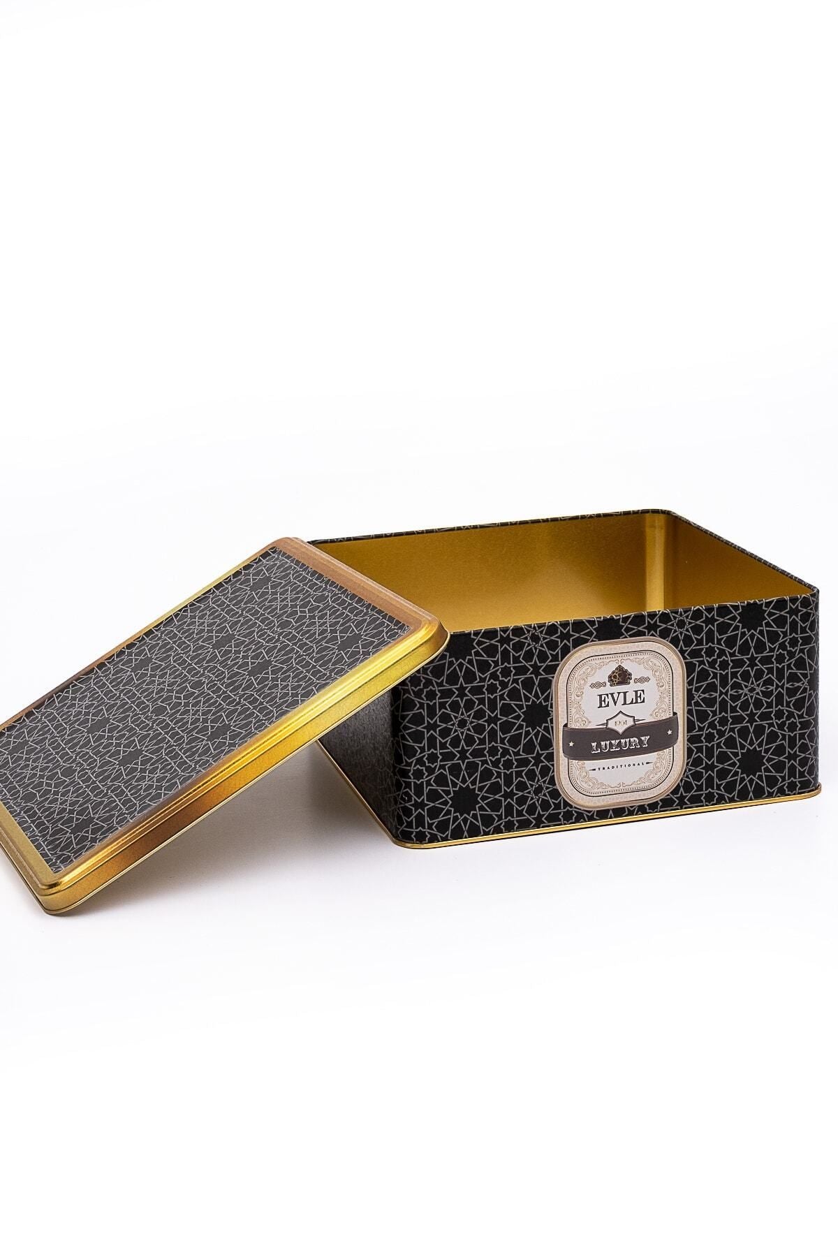 Er029-v2 Trellis Desenli Kare Metal Saklama Kabı 24x24 Cm