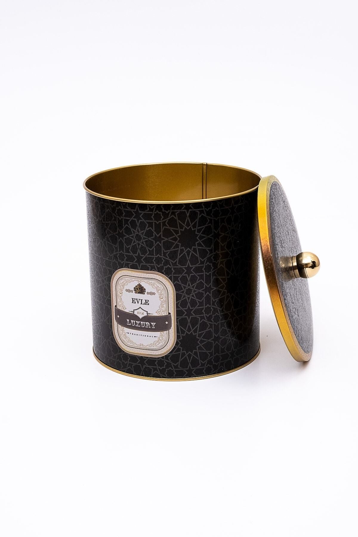 Trellis Desenli Erzak Saklama Kabı - Metal Saklama Kabı 17,5 Cm X 18 Cm Er147-v2