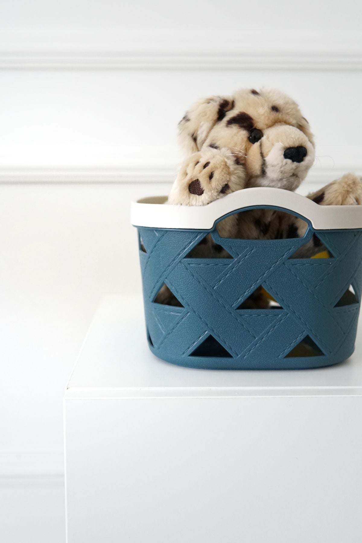 Deri Desenli Saklama ve Düzenleme Sepet Takımı (7’li), Mavi