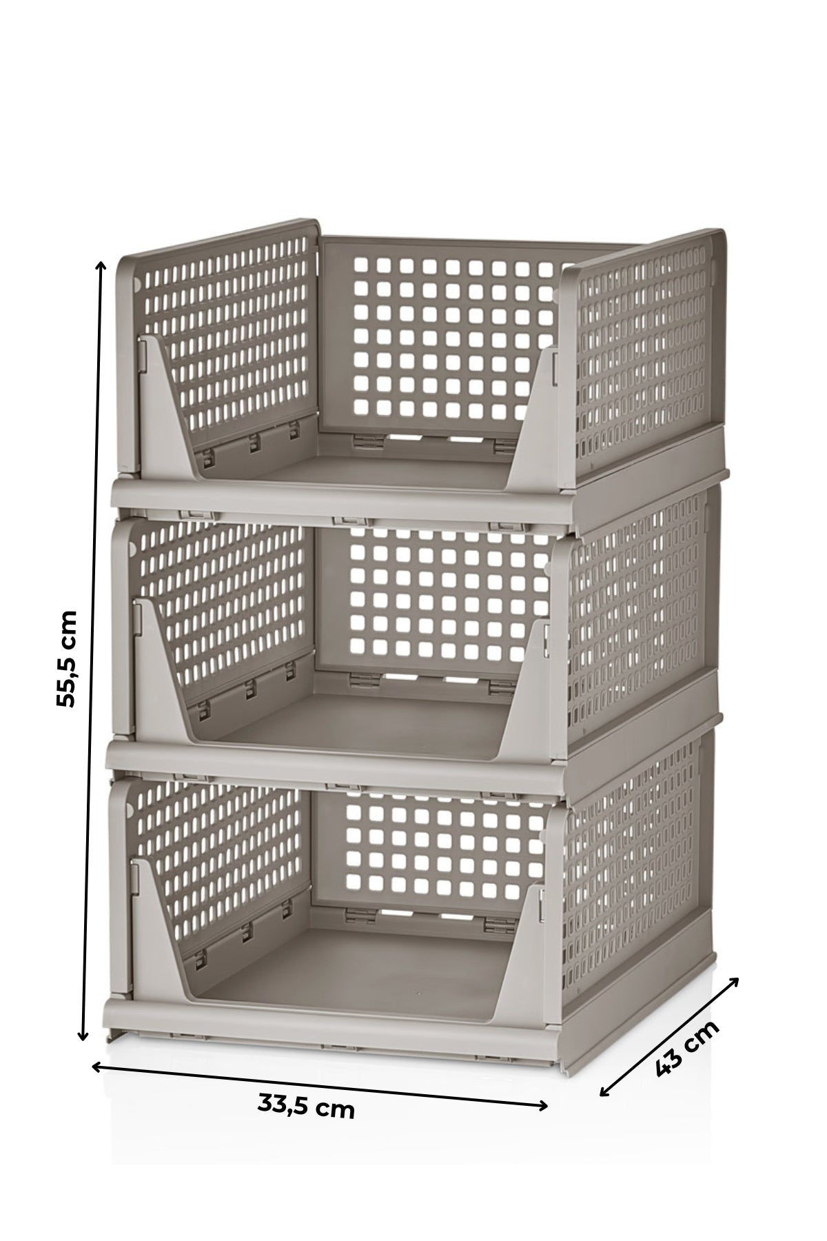 Evle Fold & Go Katlanır 3lü Organizer Kayar Raf, Mavi