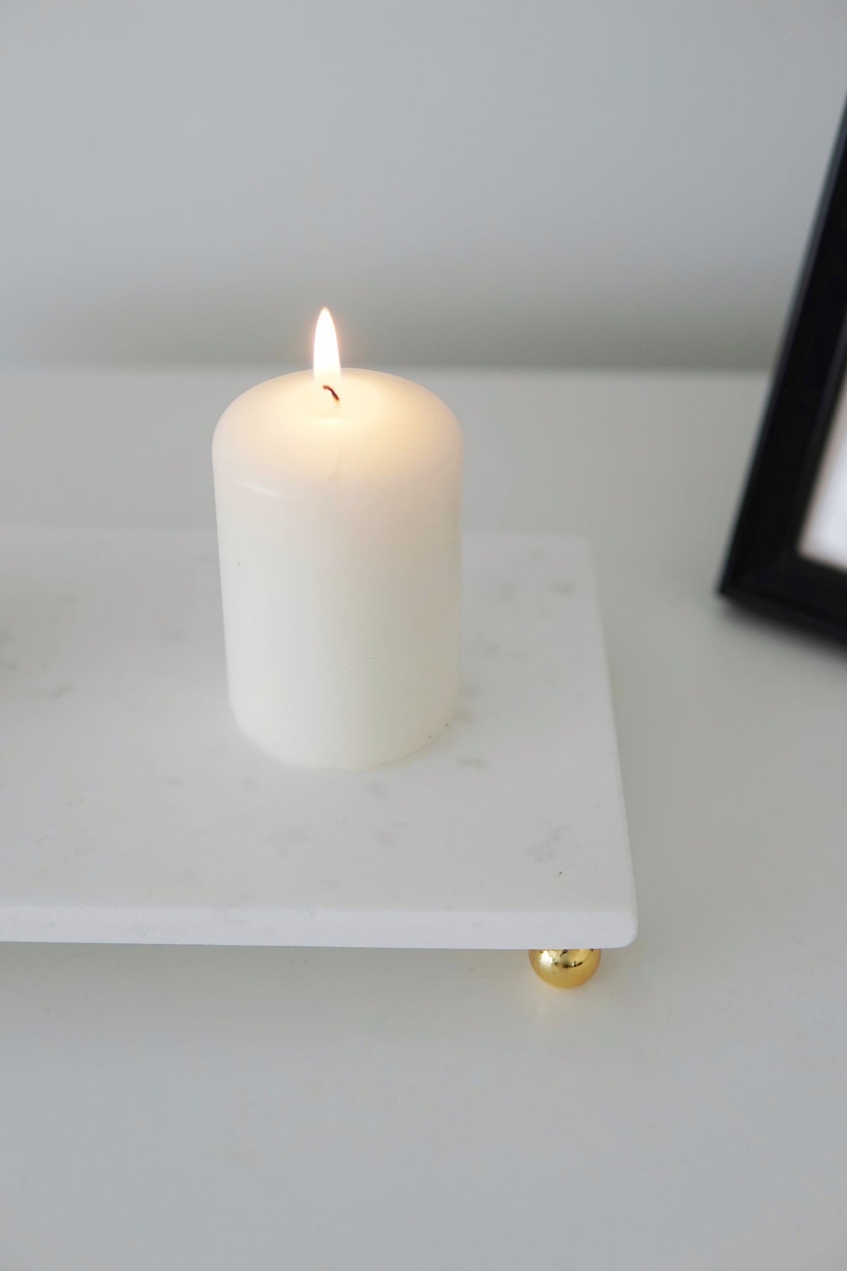 Evle Beyaz Mermer Dikdörtgen Sunum Tepsisi 30x15 cm