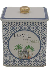 Er023-6ı Forrest Grey Love Desenli Kare Metal Saklama Kabı 12x12 Cm