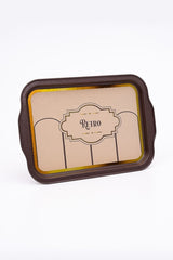 Retro Desenli Metal Tepsi - Çay Kahve Tepsisi - Sunum Tepsisi 21 Cm X 31 Cm Ee162-u6