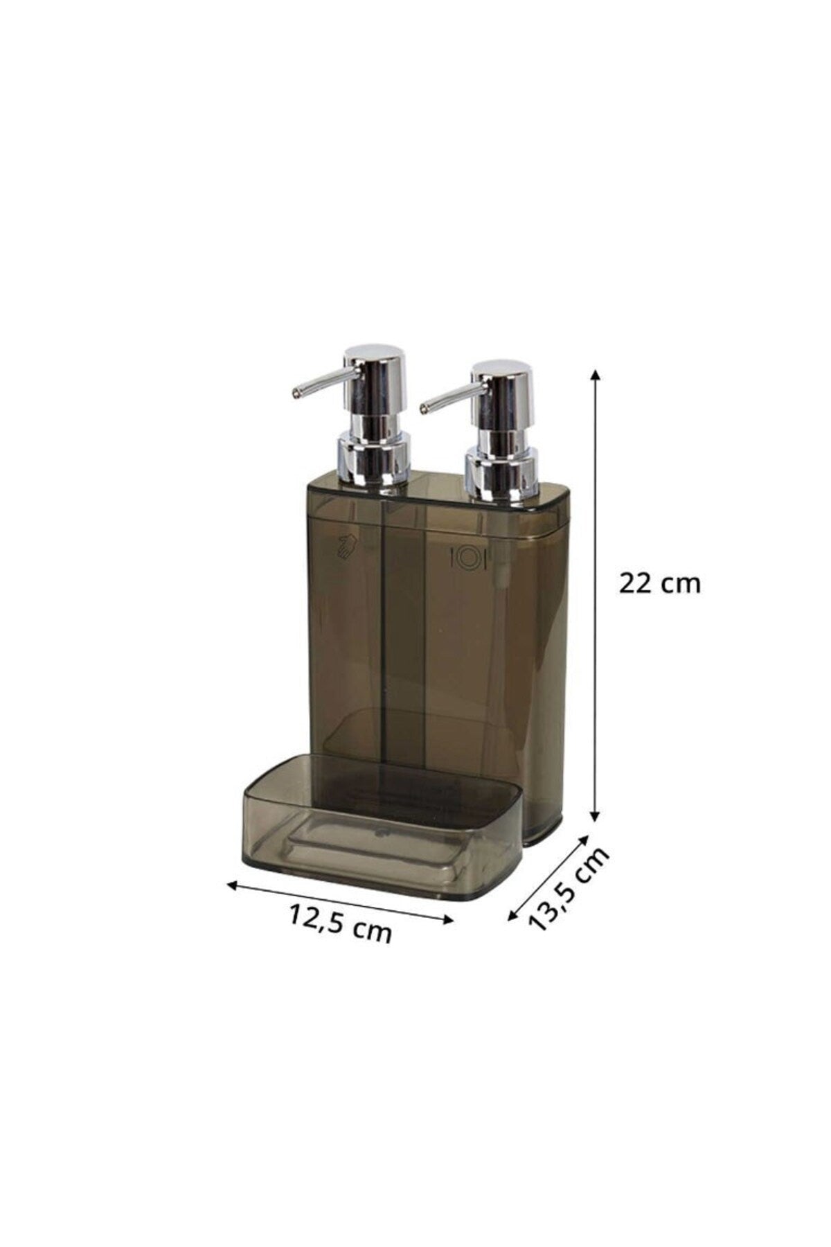 Primanova M-E10-25 Viva 2'Li Sıvı Sabunluk Süngerli Şeffaf Siyah