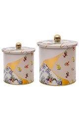 Kint Sugi Desenli Metal Saklama Kabı 2'li Set 2.1 Litre + 4.1 Litre Erb48u5