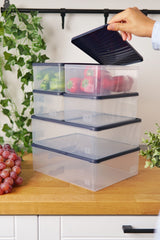 Derin Dondurucu Saklama Kabı 6'lı Set (2 x 5 Lt + 4 x 2.1 Lt), Mavi