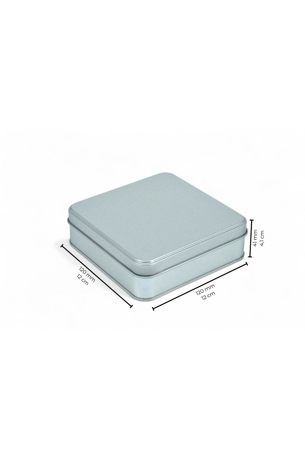 120x120x41 mm Metal Kapaklı Baskısız Metal Kutu, Mat Beyaz, 144 Adet