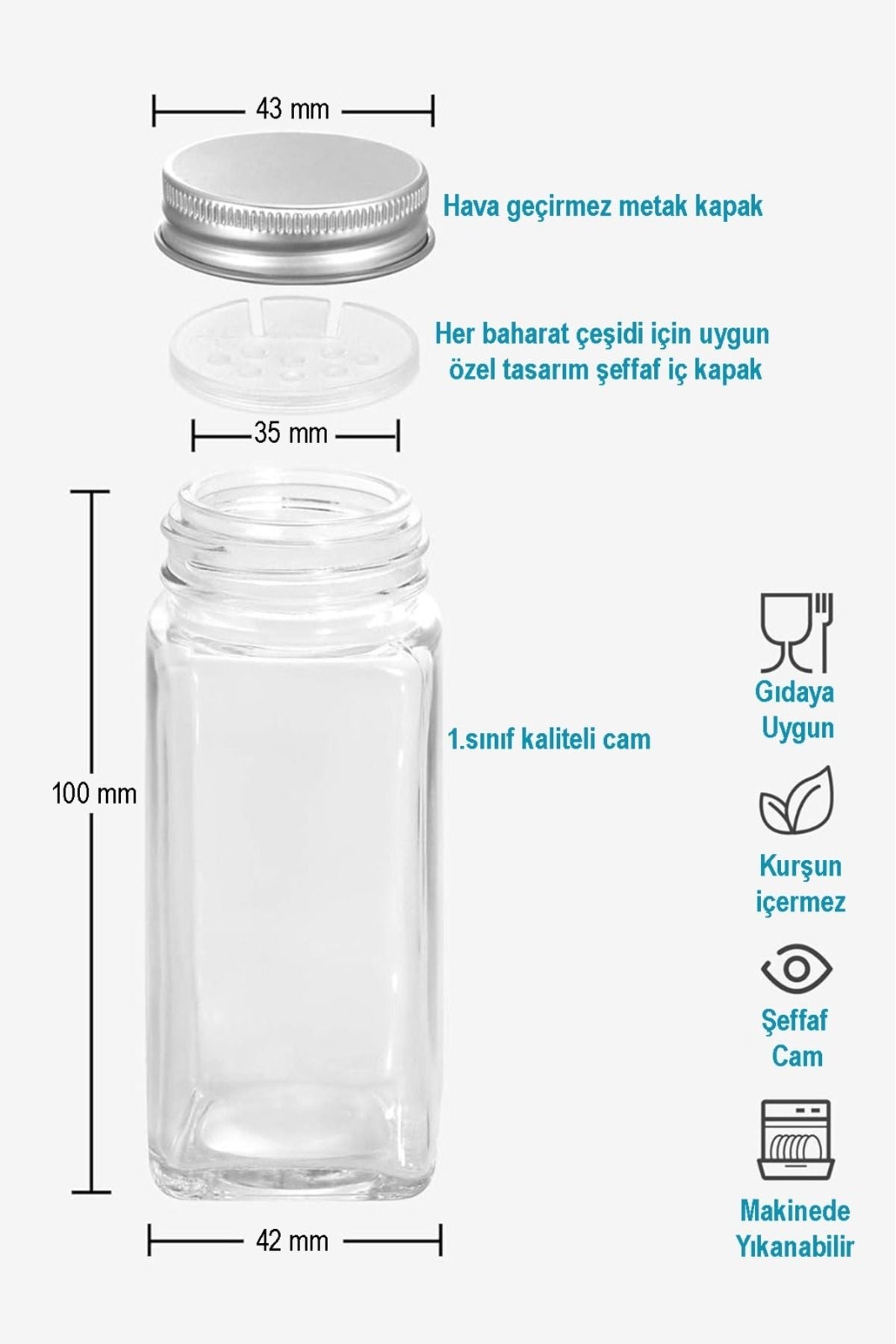 Mienda Home 4'lü Ahşap Standlı Cam Baharatlık Seti Kapaklı Etiketli Baharatlık Takımı Mh01slvr04