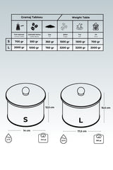 Evle Kint Sugi Desenli Metal Saklama Kabı Seti - 2'li Set (1,7 LT - 3,5 LT)
